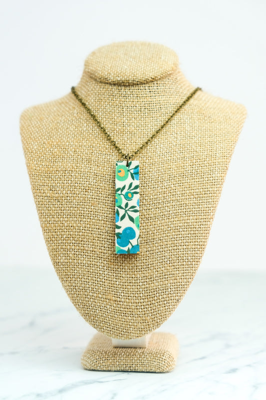 Liberty Wiltshire Berry Emerald Bar Necklace