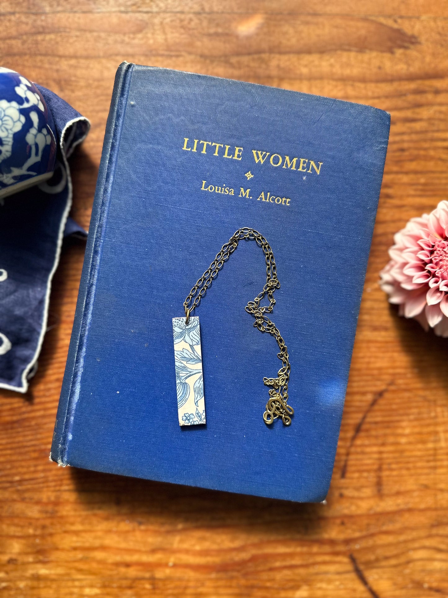 Liberty Blue Floral Bar Necklace