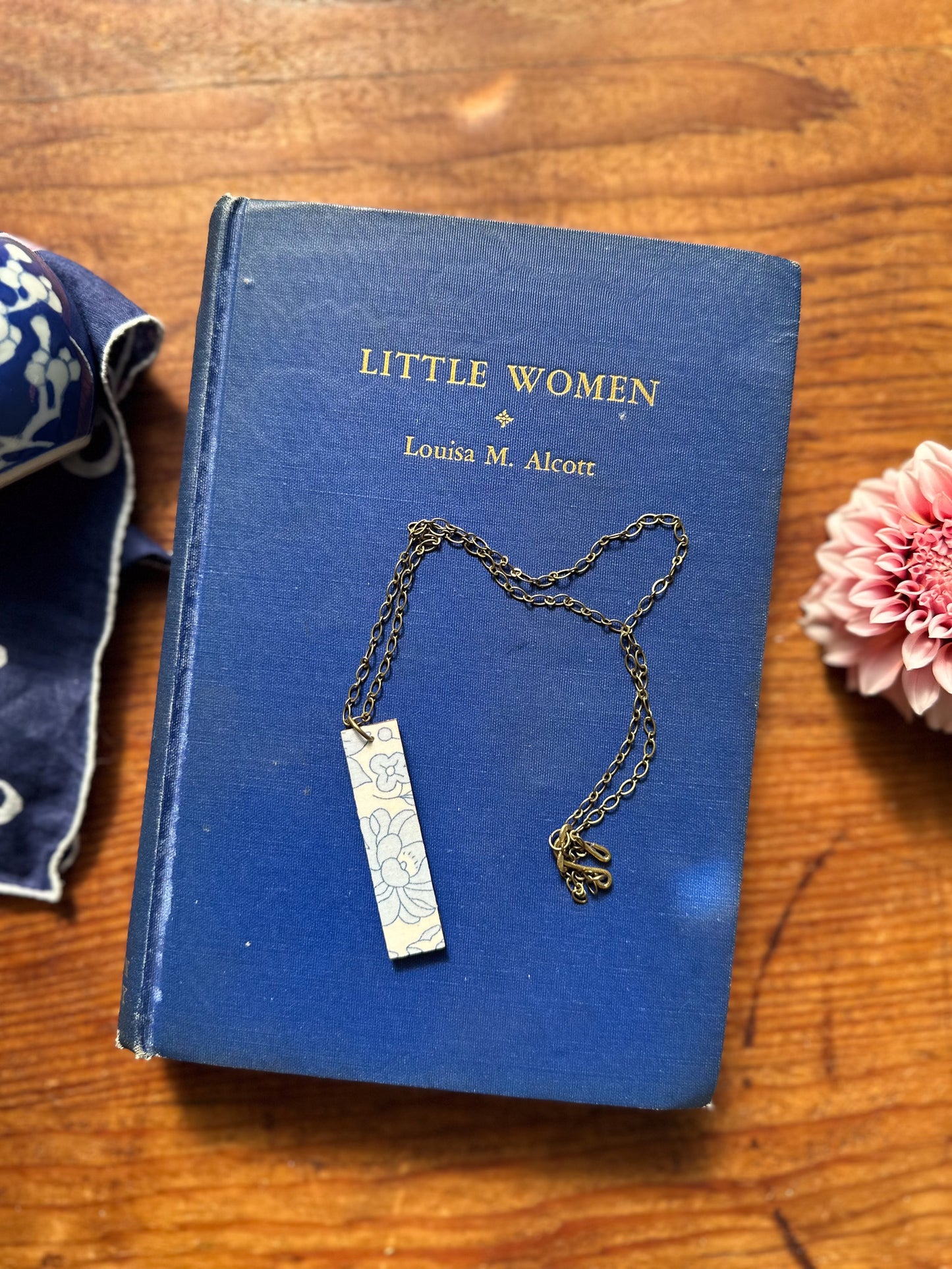 Liberty Danjo Sky Blue Floral Bar Necklace